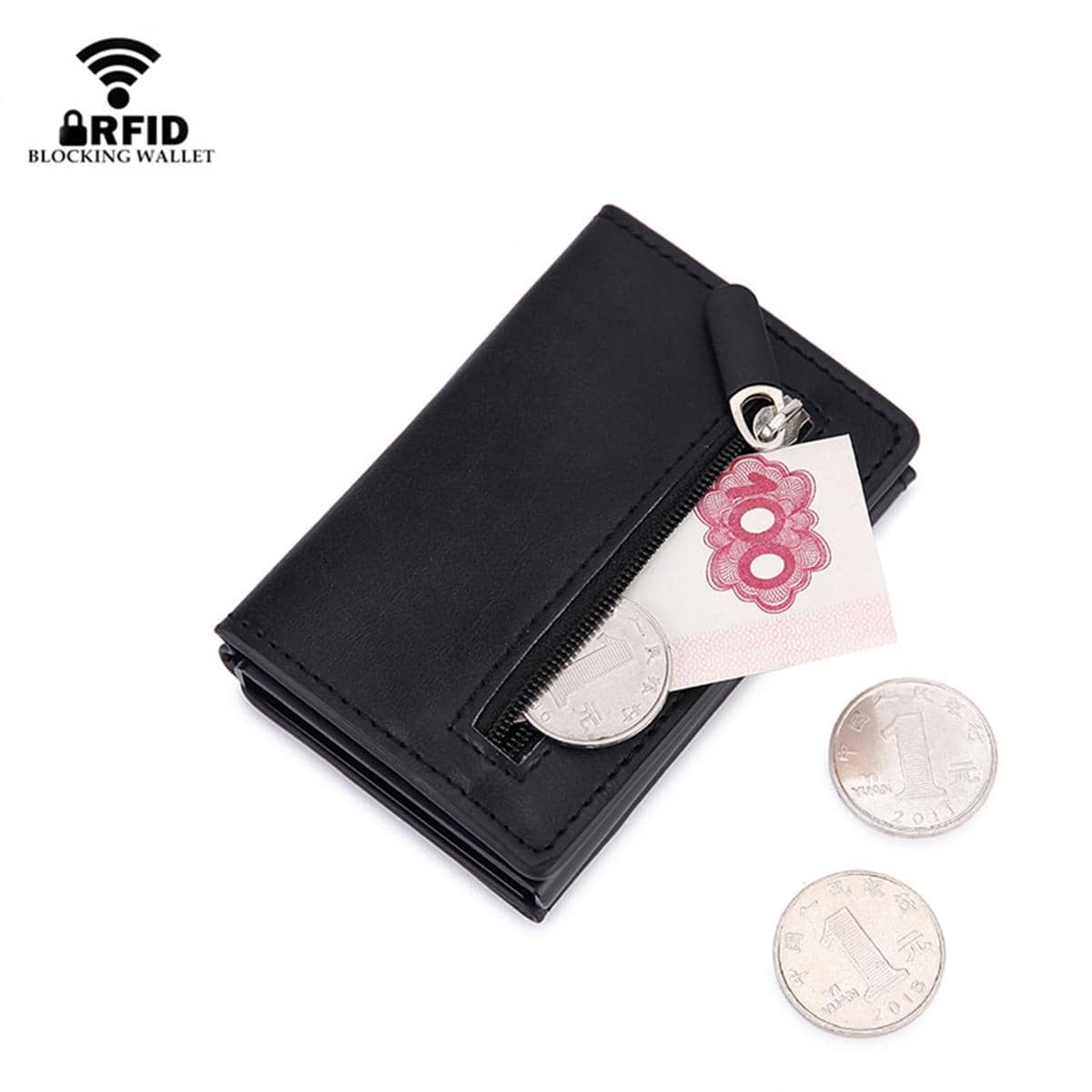 Card Top Loader - Portefeuille anti-RFID avec blocage RFID, porte-cartes